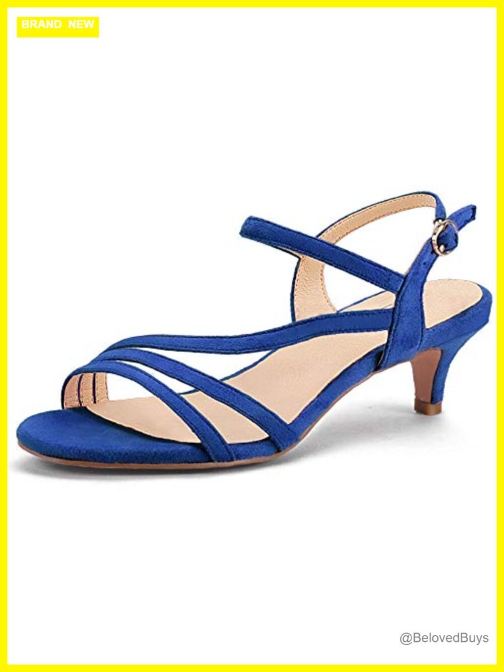 Women's Strappy Kitten Heel Sandals 2 Inch Open Toe Slingback Dressy Heels